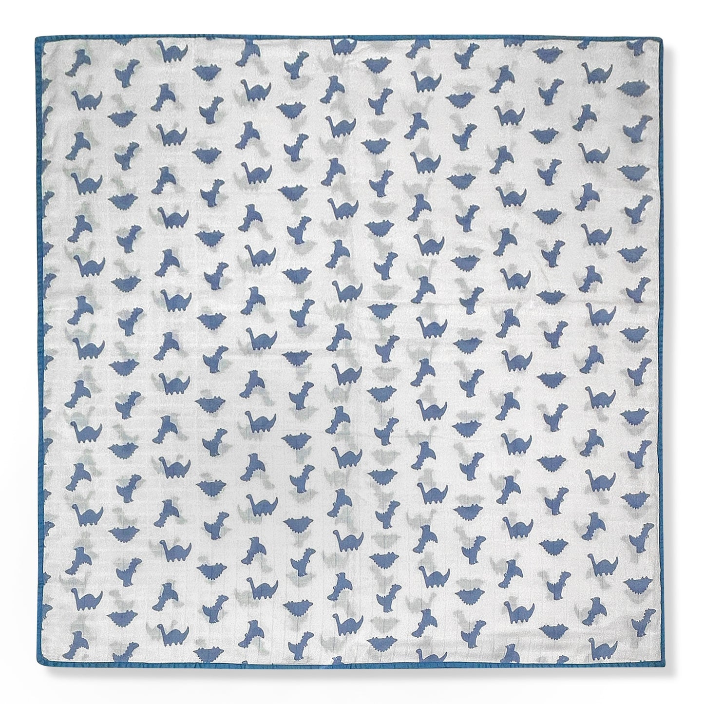 Blue Dinosaur Muslin Blanket