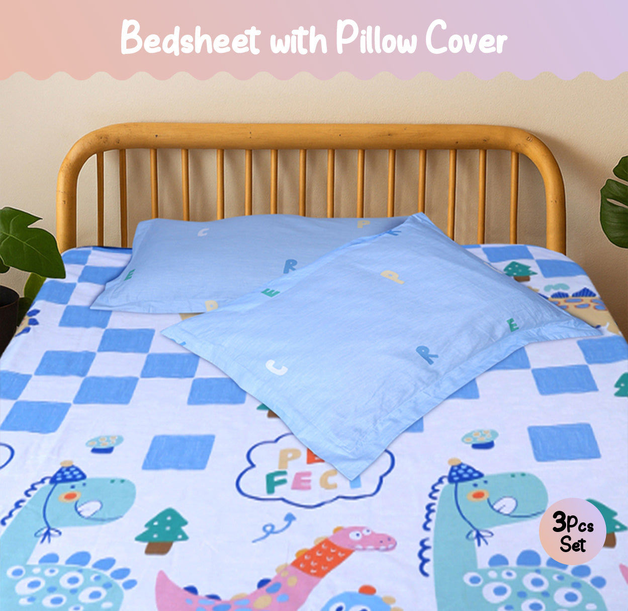 Dino Party Double Bedsheet
