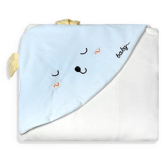 Blue Hooded Blanket Wrap