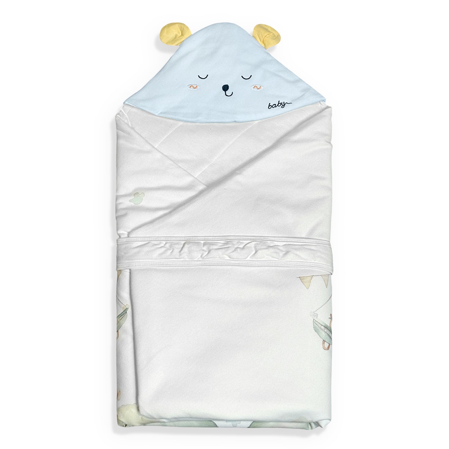 Blue Hooded Blanket Wrap