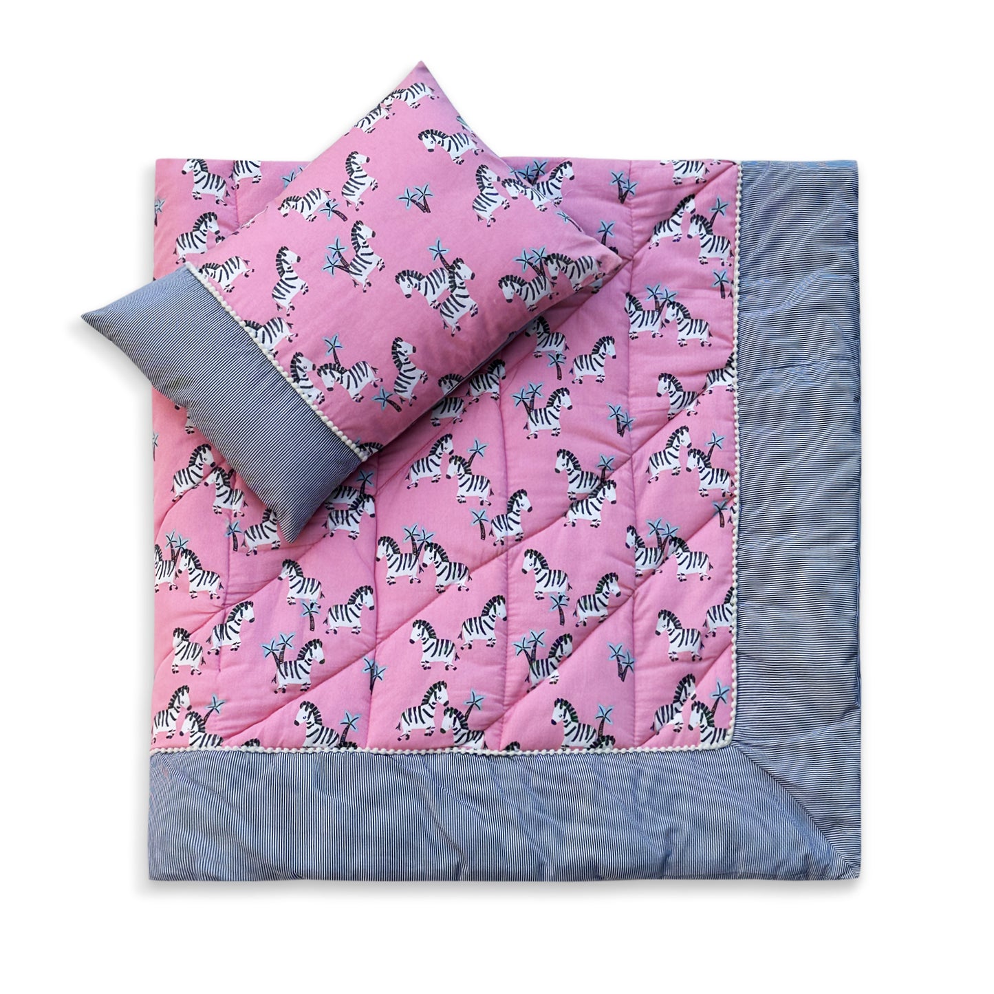 Pink Zebra Cot Set