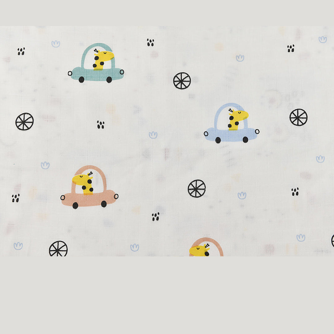 Giraffe On The Go - Peach Muslin Blanket