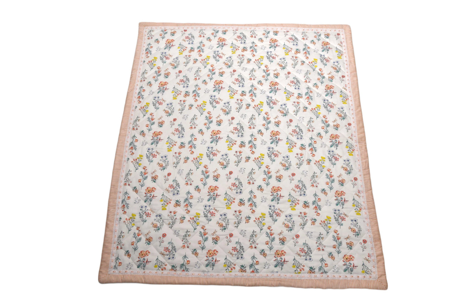 Peach Floral Toddler's Quilt
