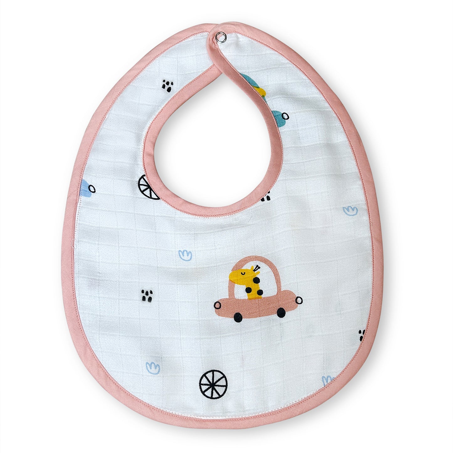 Giraffe On The Go- Peach Bib N Burp Cloth
