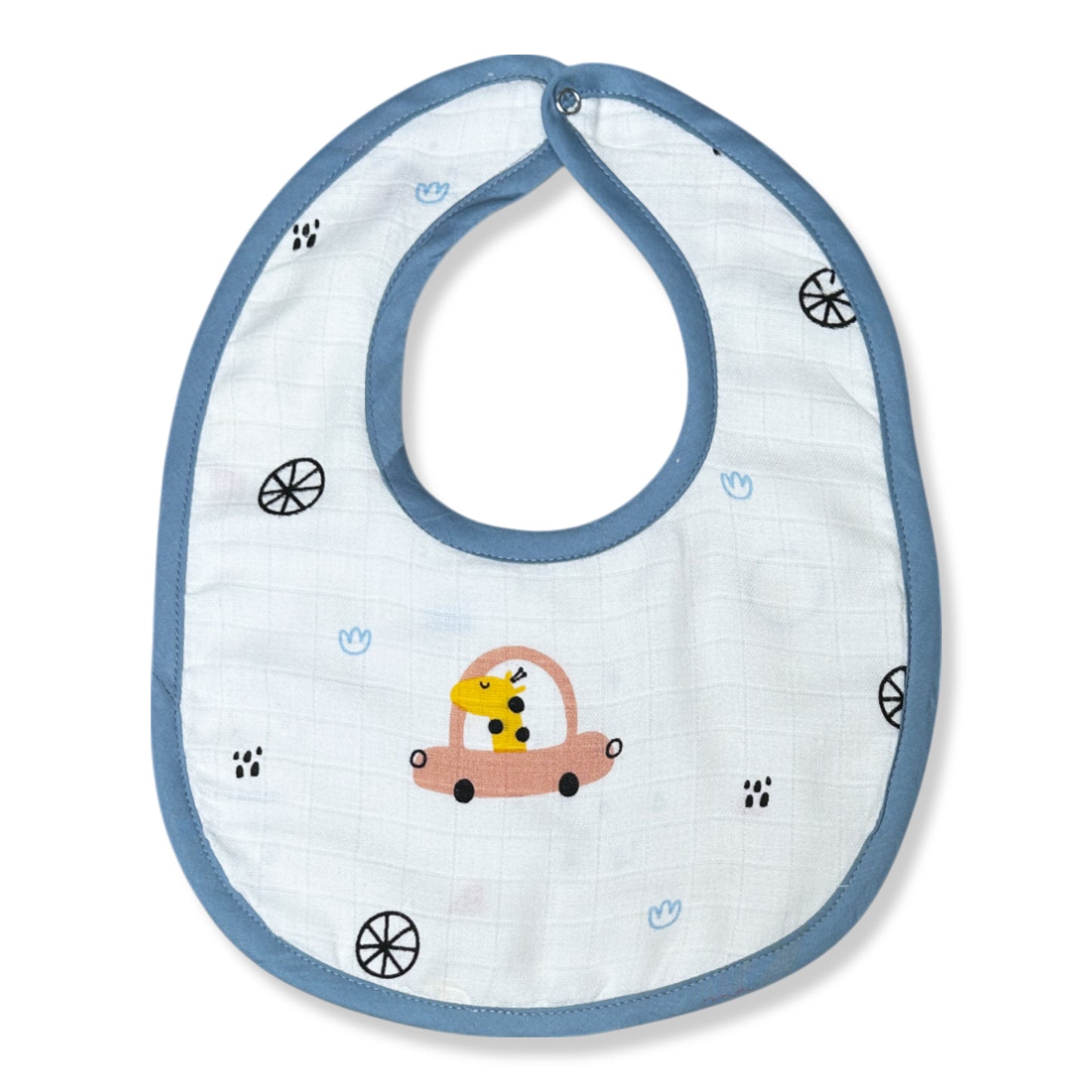 Giraffe On The Go- blue Bib N Burp Cloth