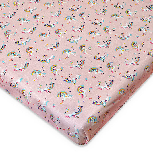 Unicorn N Rainbows Crib Sheet