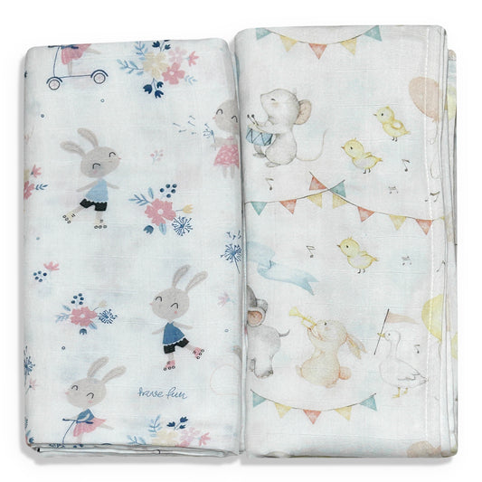 Pastel Parade Set Of Two Swaddles