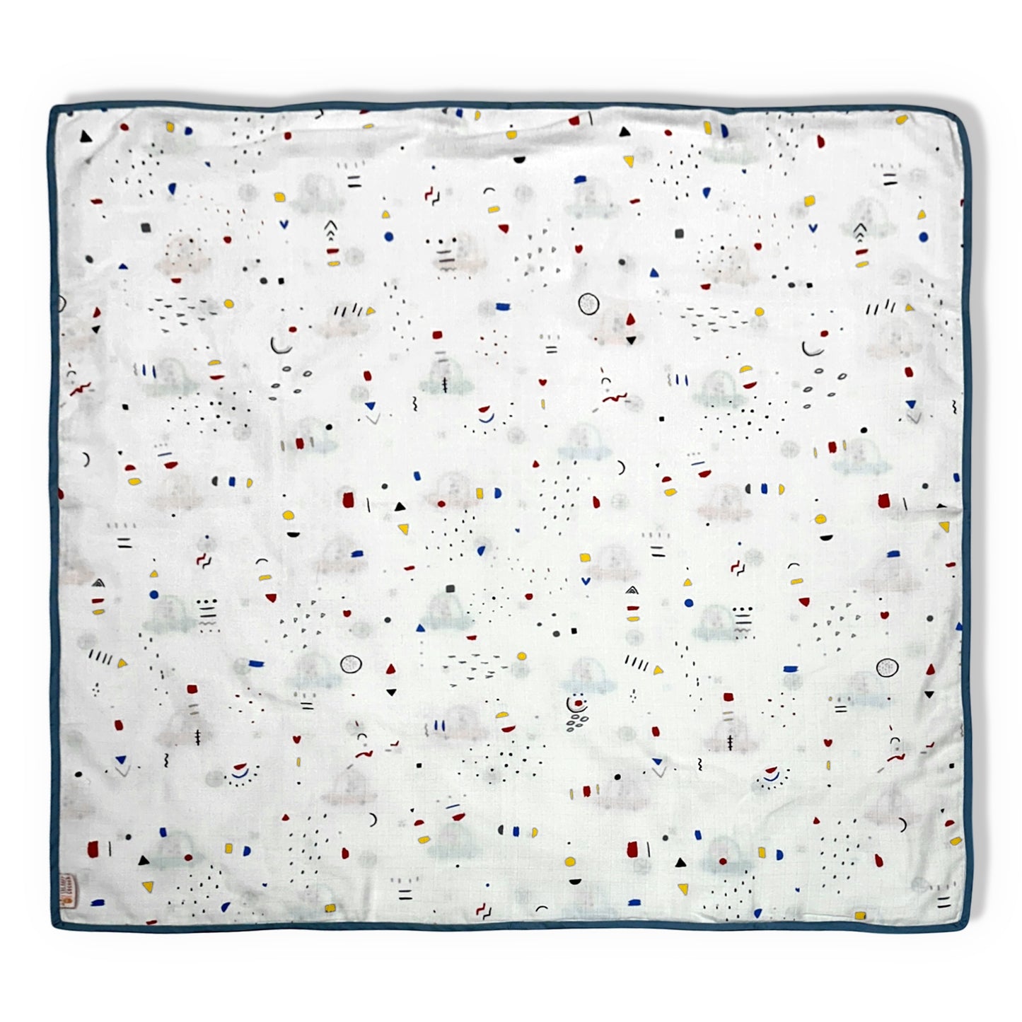 Giraffe On The Go- Blue Muslin Blanket