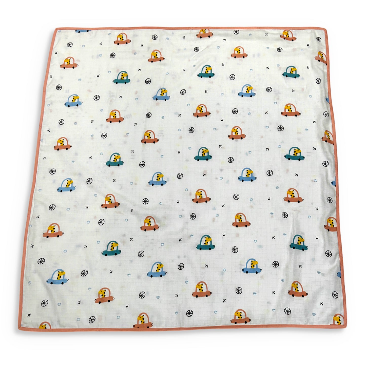 Giraffe On The Go - Peach Muslin Blanket