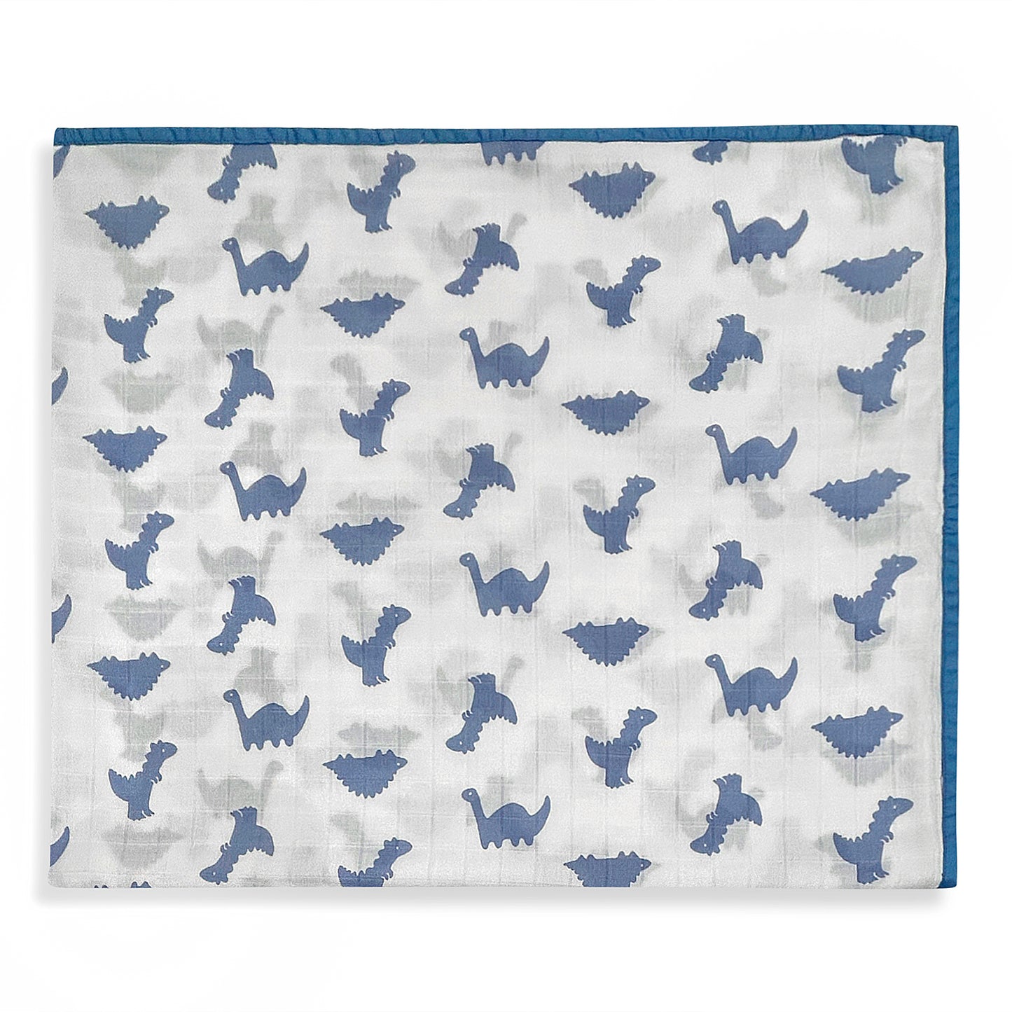 Blue Dinosaur Muslin Blanket