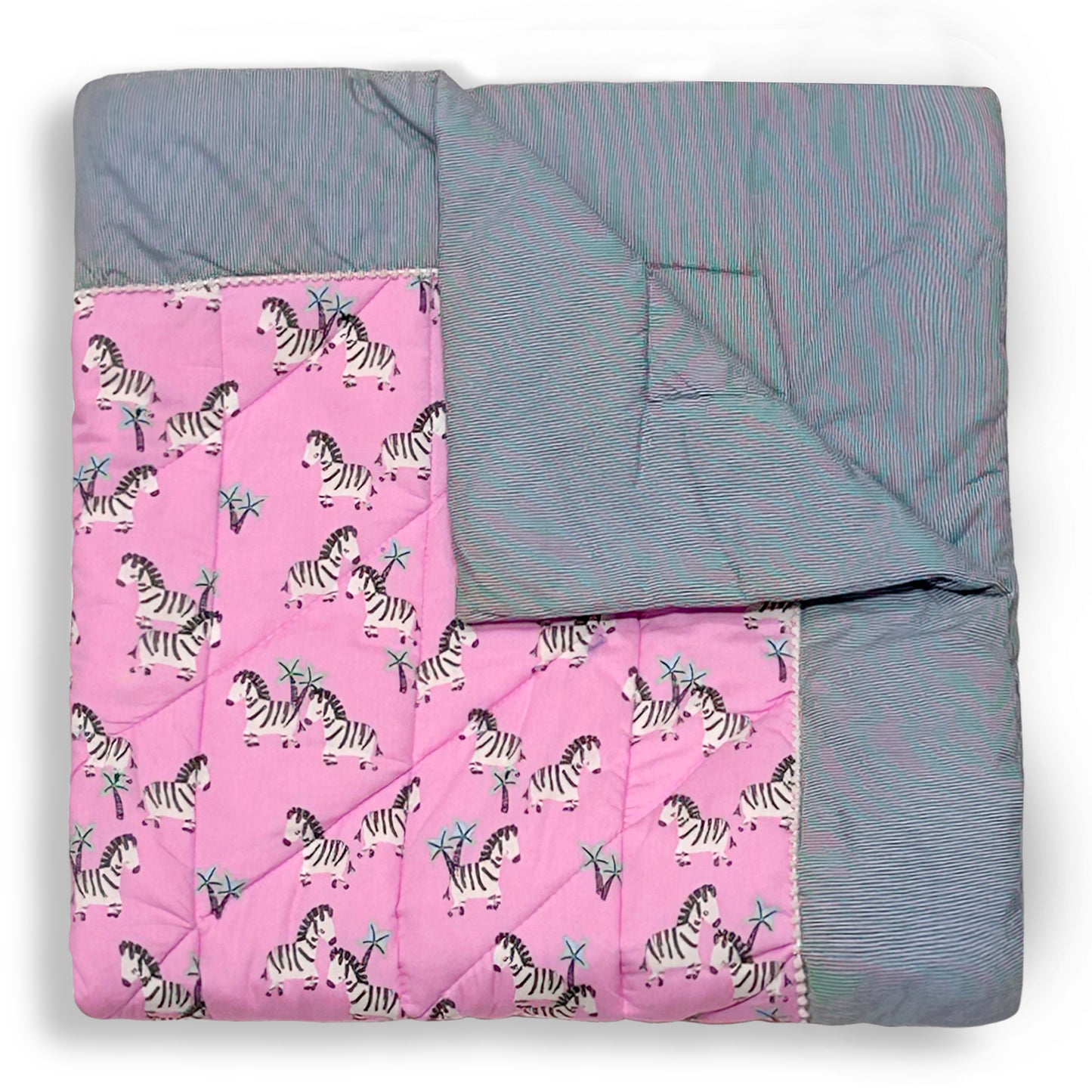 Pink Zebra Cot Set