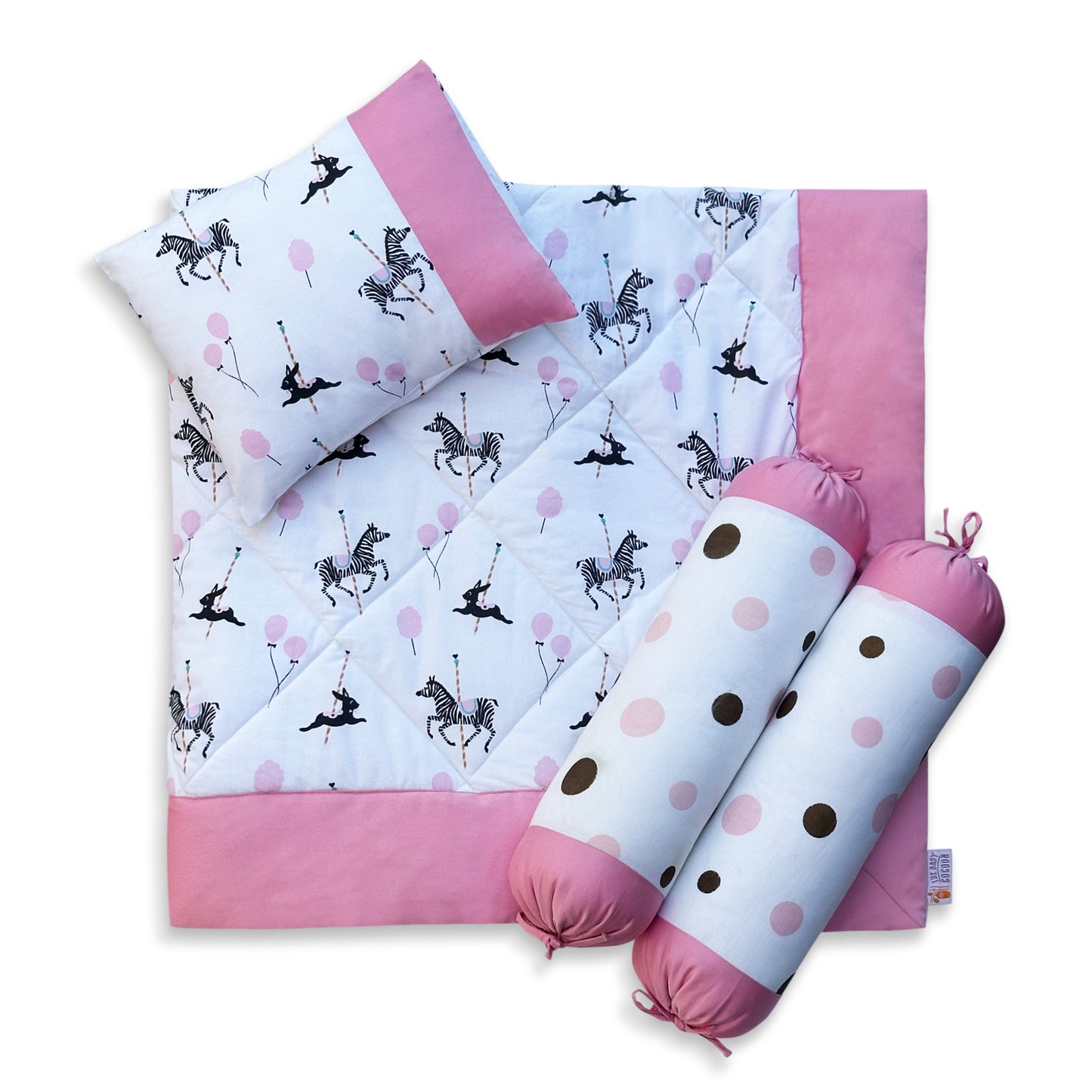 Zebra Carousel Cot Set