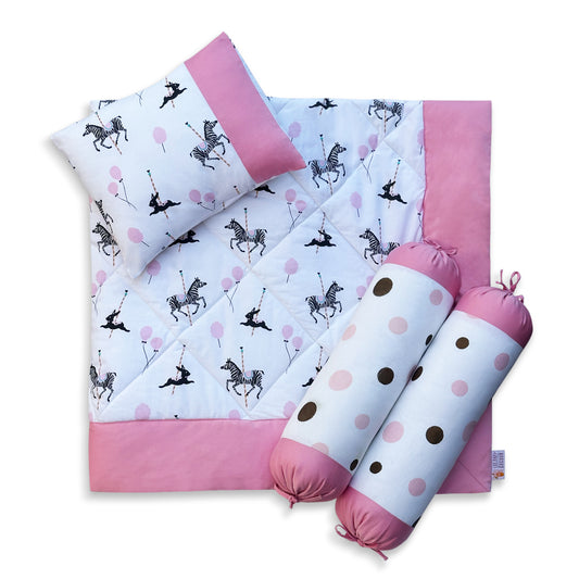 Zebra Carousel Cot Set